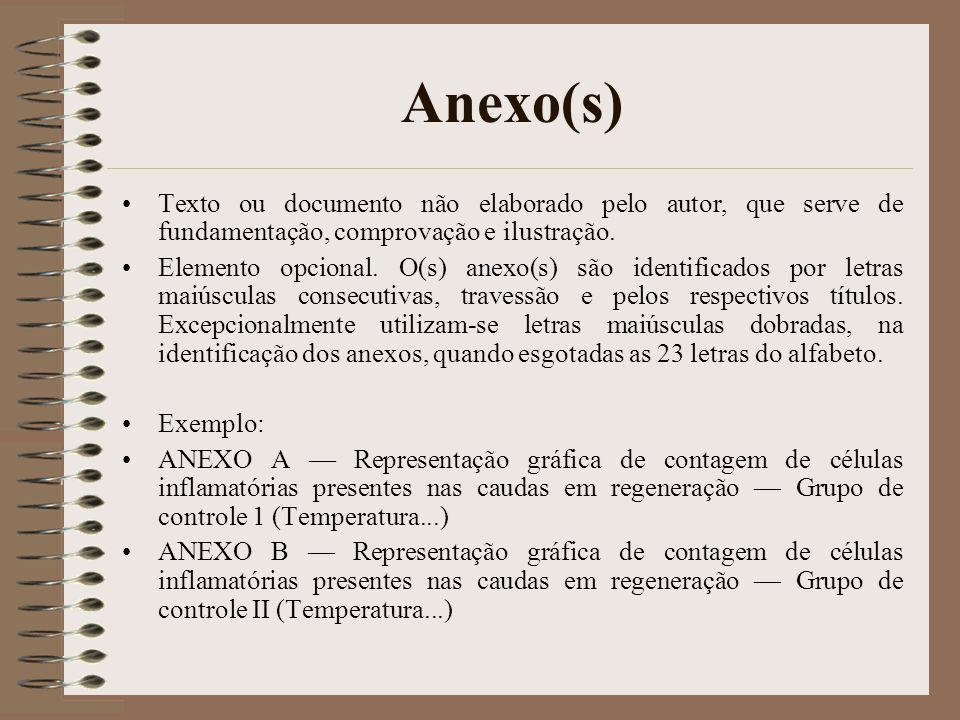Anexo(s) Texto ou documento não elaborado pelo autor, que serve de fundamentação, comprovação e ilustração.