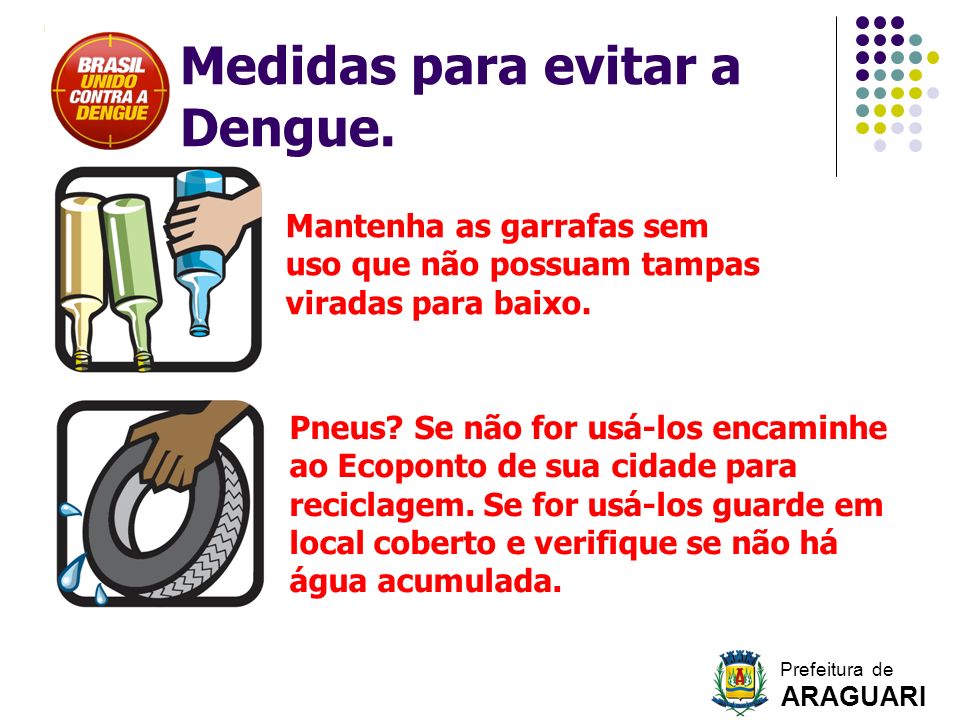 Medidas para evitar a Dengue.