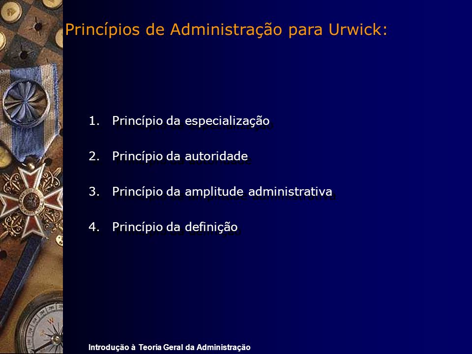 Princípios de Administração para Urwick: