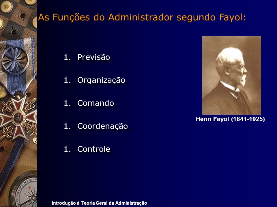 As Funções do Administrador segundo Fayol: