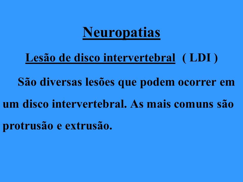 Lesão de disco intervertebral ( LDI )