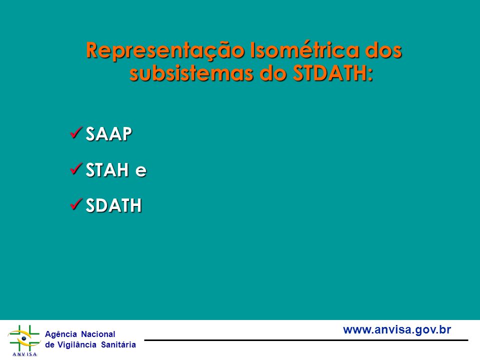 Representação Isométrica dos subsistemas do STDATH: