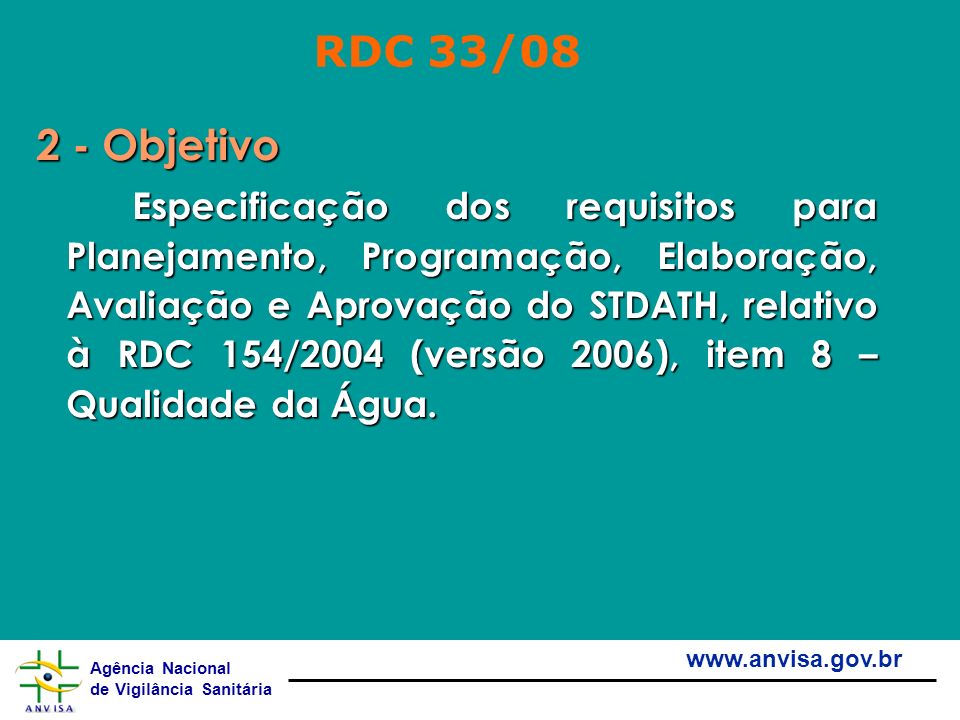RDC 33/ Objetivo.