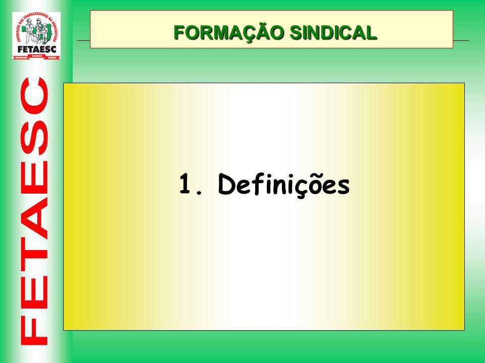 FORMAÇÃO SINDICAL 1. Definições Assessoria de Formação Sindical
