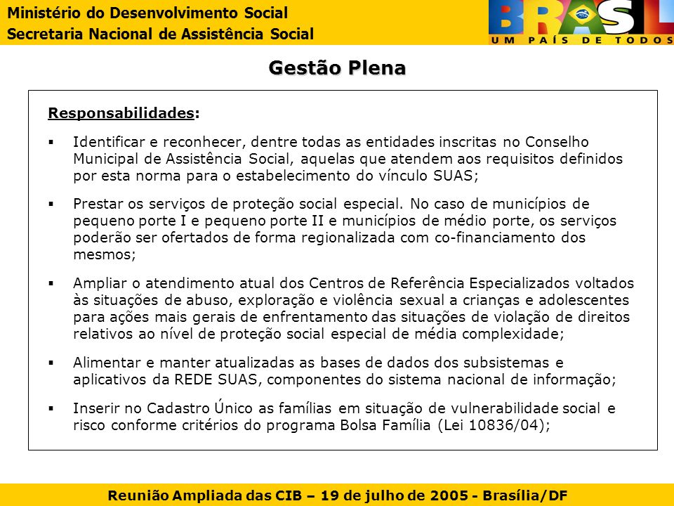Reunião Ampliada das CIB – 19 de julho de Brasília/DF