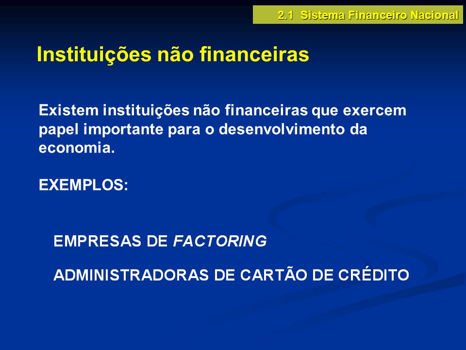 Instituições não financeiras