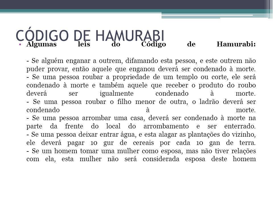CÓDIGO DE HAMURABI