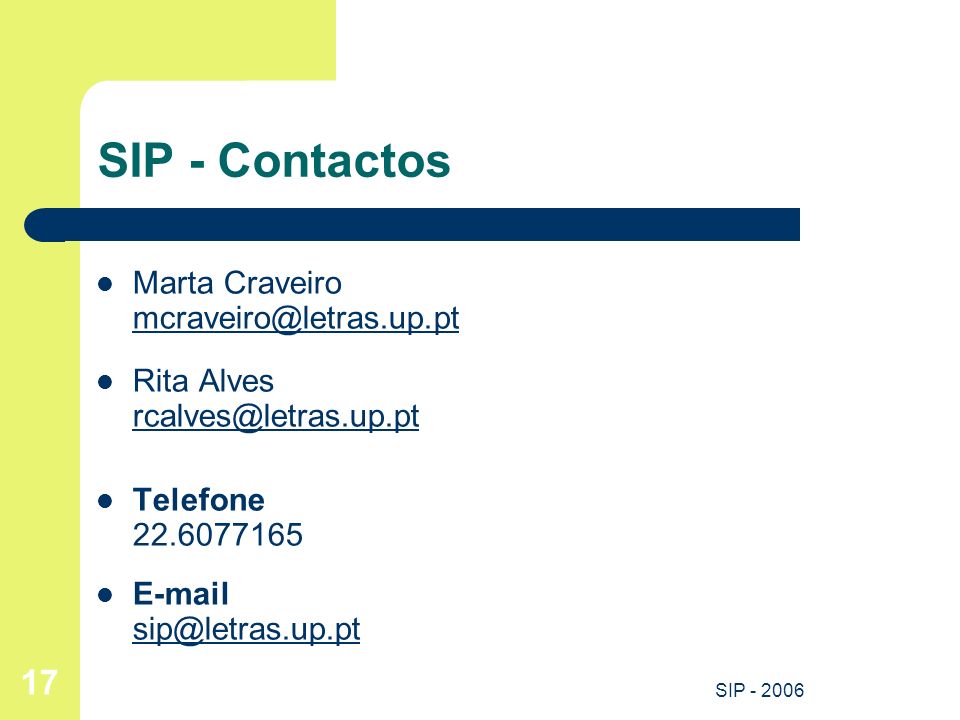 SIP - Contactos Marta Craveiro