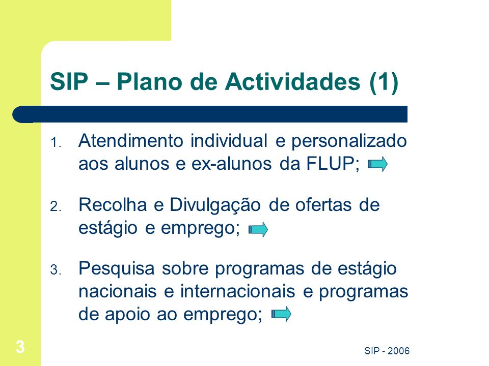 SIP – Plano de Actividades (1)