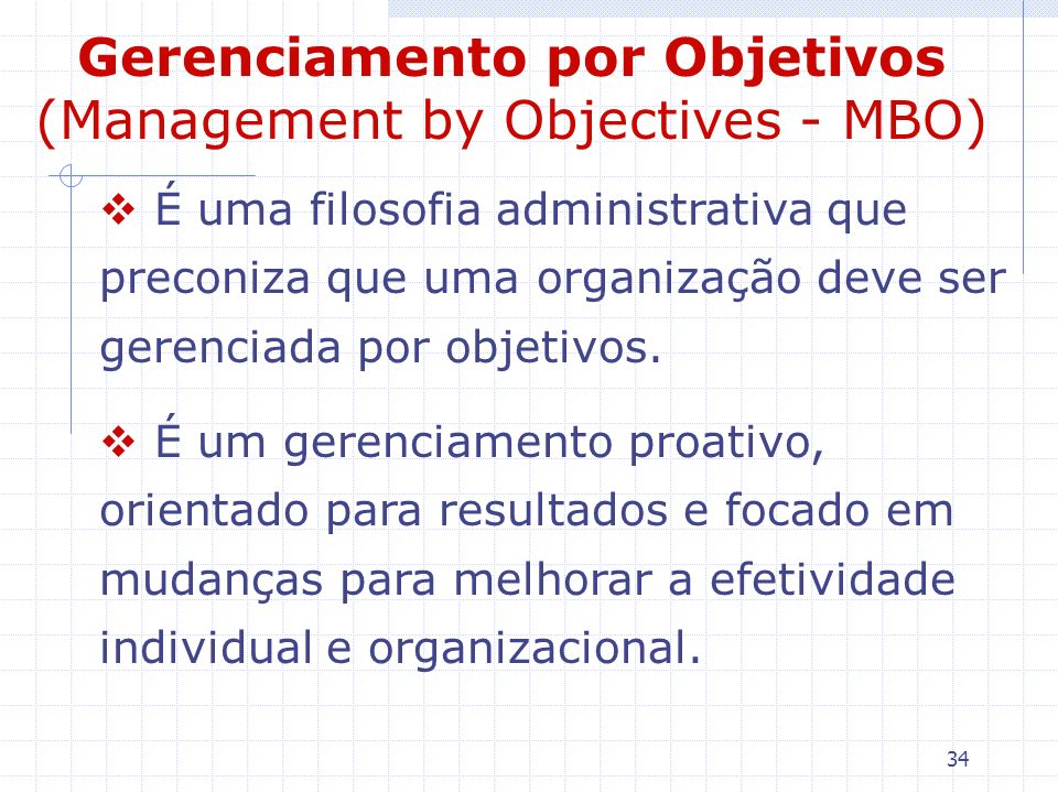 Gerenciamento por Objetivos (Management by Objectives - MBO)