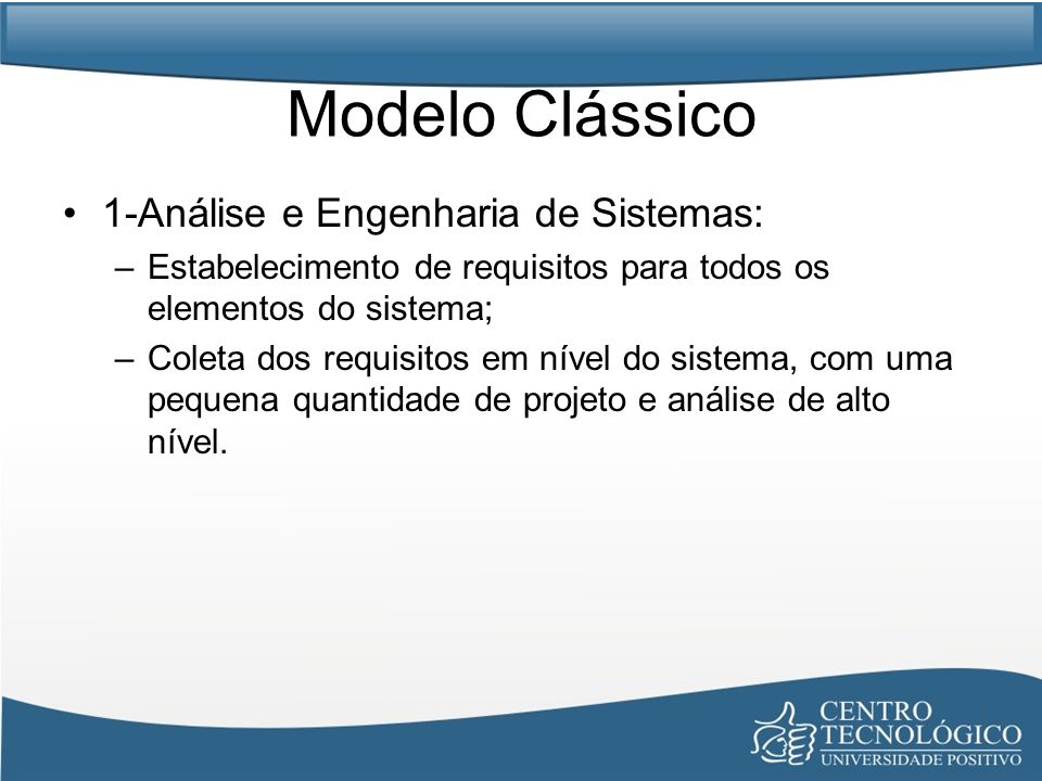 Modelo Clássico 1-Análise e Engenharia de Sistemas: