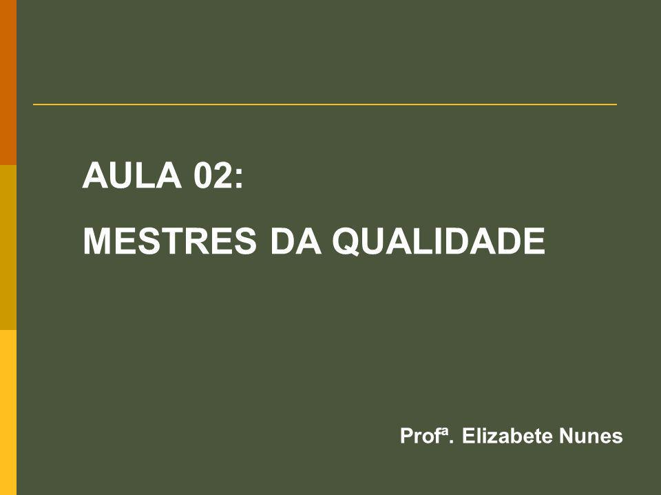 AULA 02: MESTRES DA QUALIDADE Profª. Elizabete Nunes