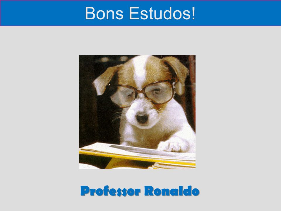 Bons Estudos! Professor Ronaldo
