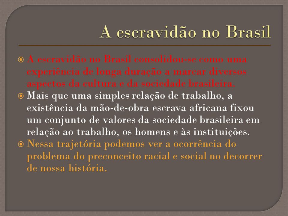 A escravidão no Brasil
