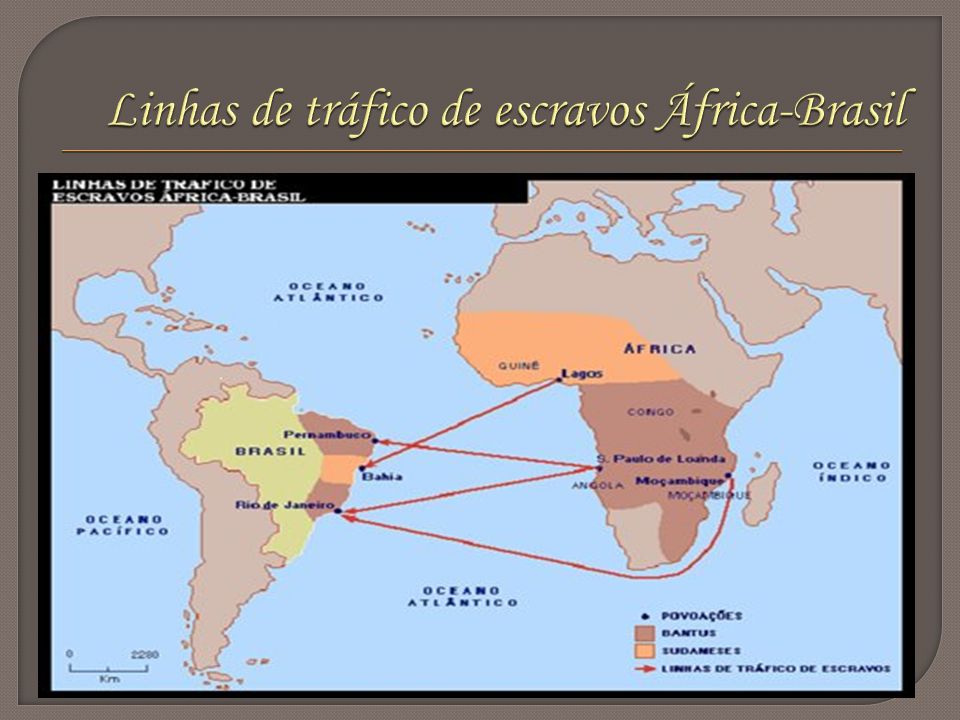 Linhas de tráfico de escravos África-Brasil