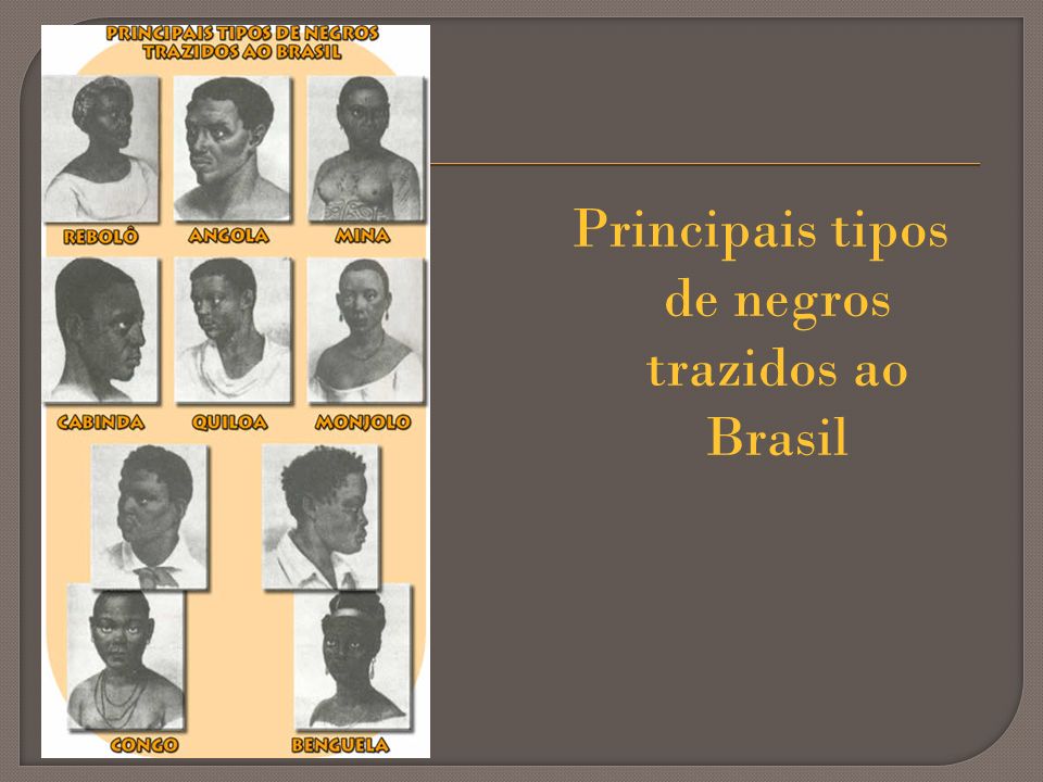 Principais tipos de negros trazidos ao Brasil