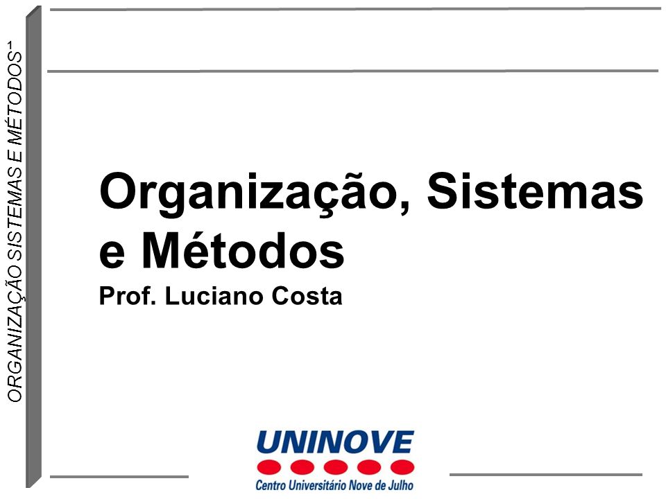 Organização, Sistemas e Métodos Prof. Luciano Costa