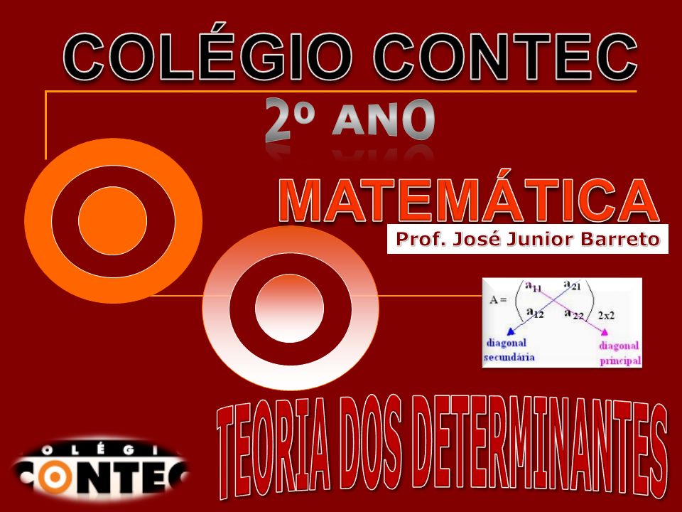 Prof. José Junior Barreto TEORIA DOS DETERMINANTES
