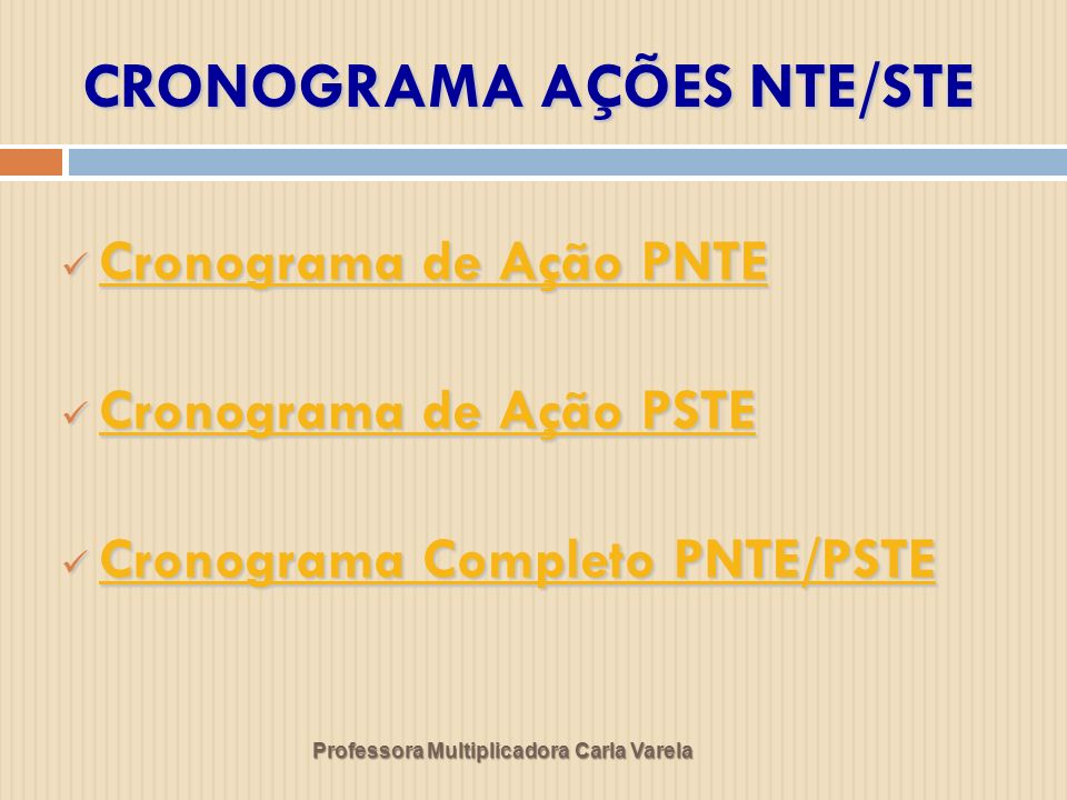 CRONOGRAMA AÇÕES NTE/STE