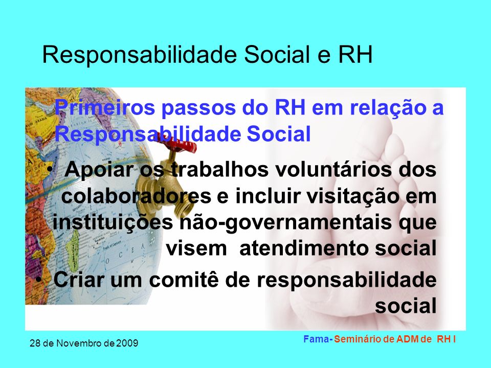 Primeiros passos do RH em relação a Responsabilidade Social
