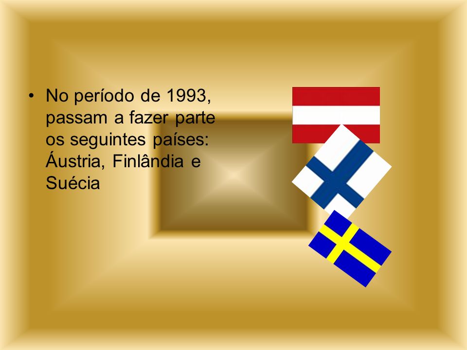 No período de 1993, passam a fazer parte os seguintes países: Áustria, Finlândia e Suécia