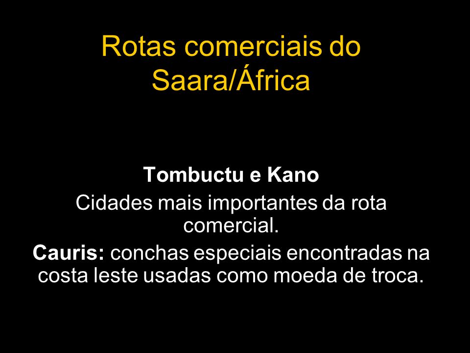 Rotas comerciais do Saara/África