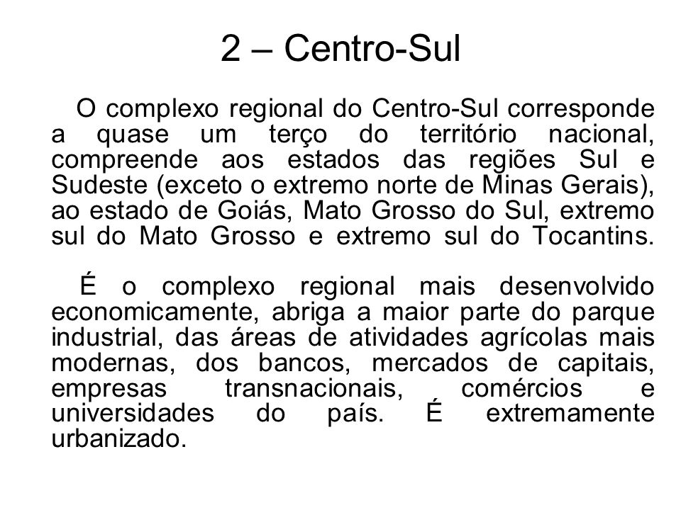 2 – Centro-Sul