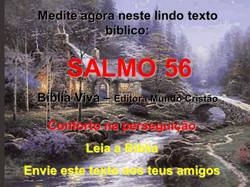 Medite agora neste lindo texto bíblico: SALMO 56