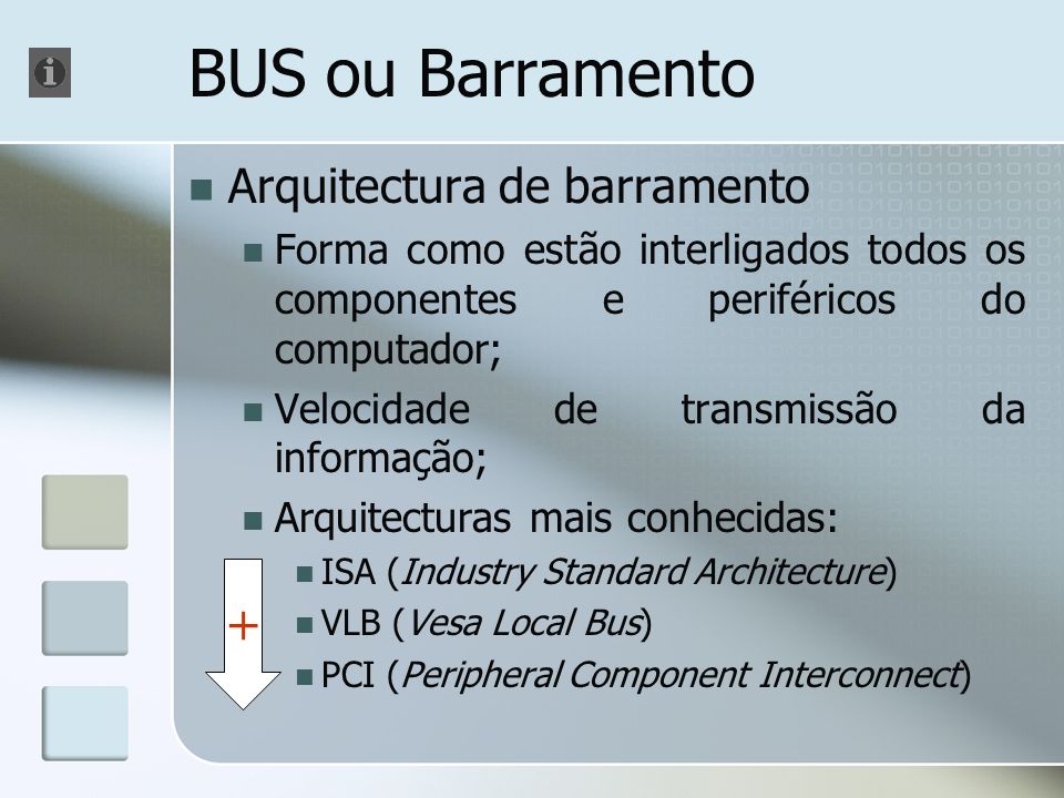 BUS ou Barramento + Arquitectura de barramento