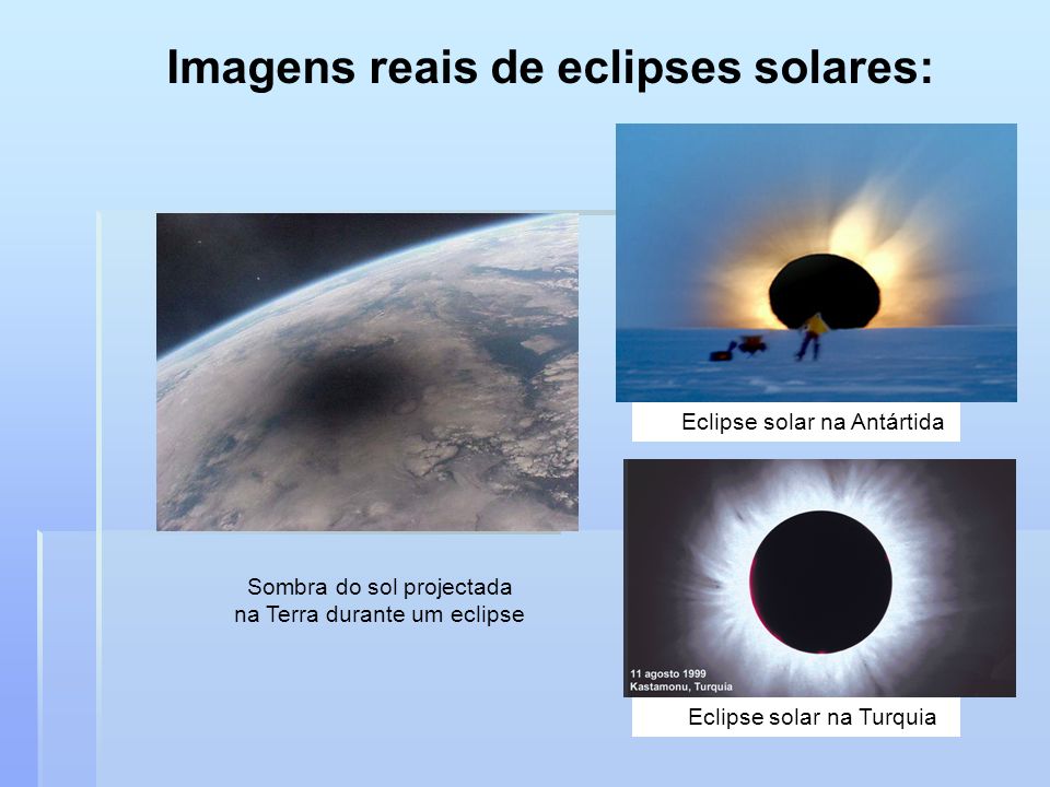 Imagens reais de eclipses solares: