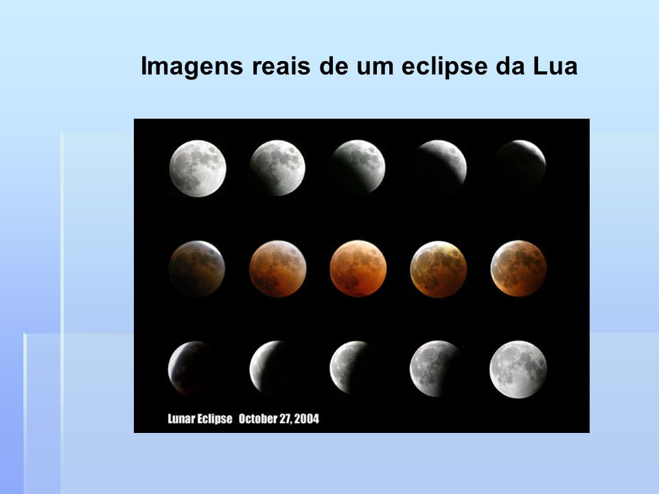 Imagens reais de um eclipse da Lua
