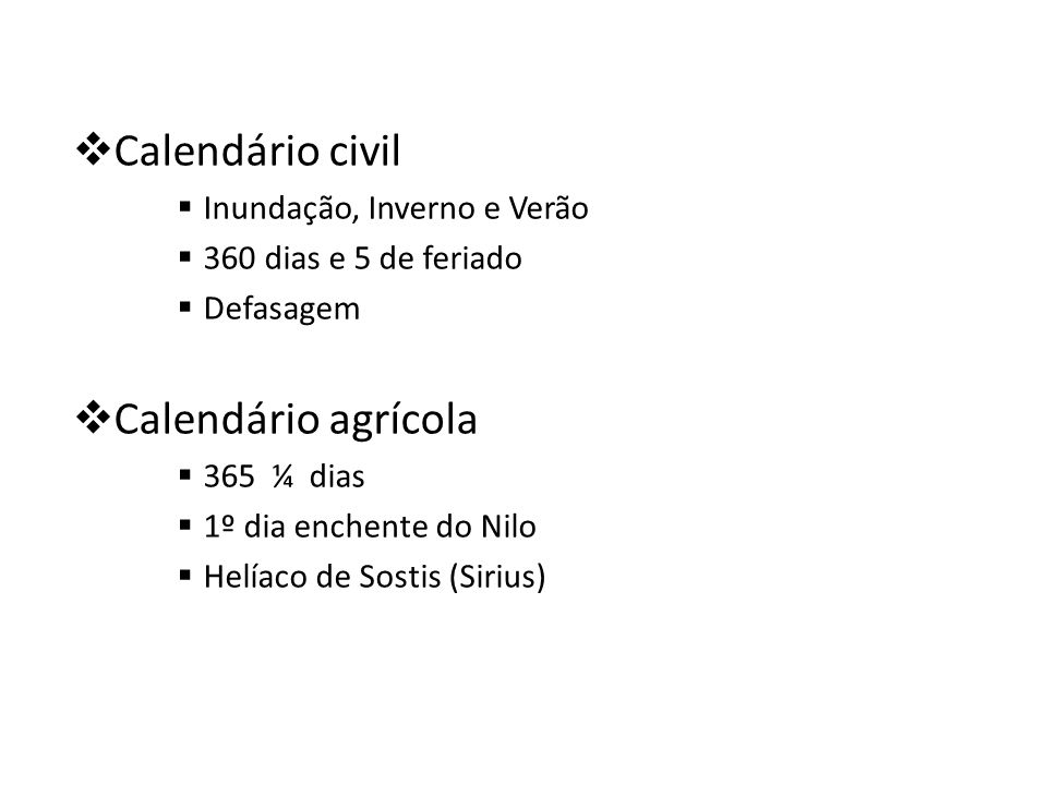 Calendário civil Calendário agrícola Inundação, Inverno e Verão
