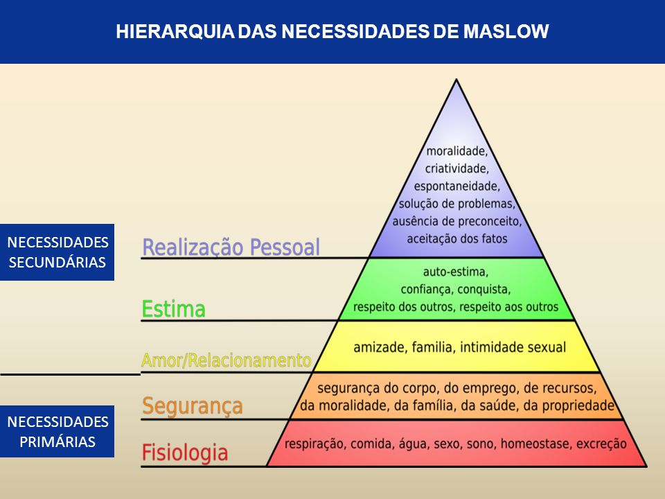 HIERARQUIA DAS NECESSIDADES DE MASLOW