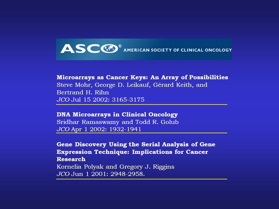 Microarrays as Cancer Keys: An Array of Possibilities