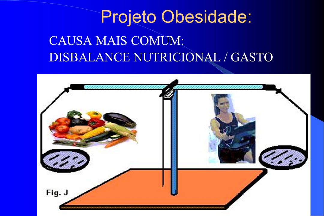 Projeto Obesidade: CAUSA MAIS COMUM: DISBALANCE NUTRICIONAL / GASTO