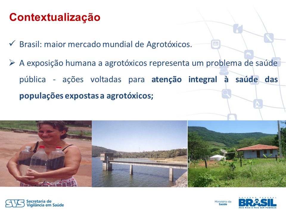 Contextualização Brasil: maior mercado mundial de Agrotóxicos.