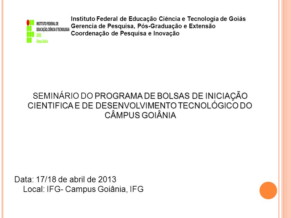 Instituto Federal de Educação Ciência e Tecnologia de Goiás