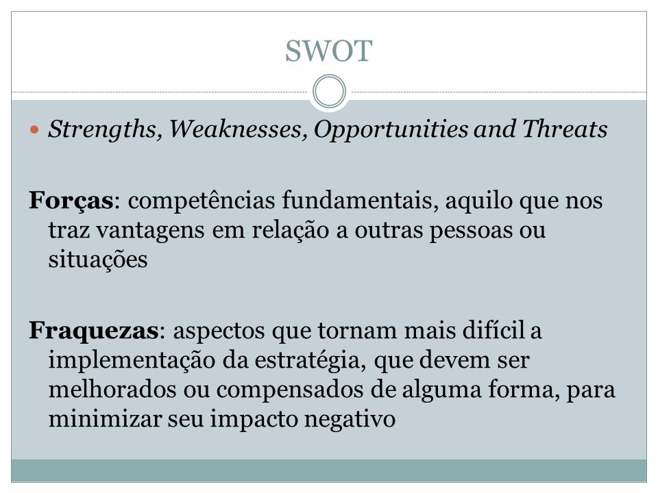 SWOT Strengths, Weaknesses, Opportunities and Threats