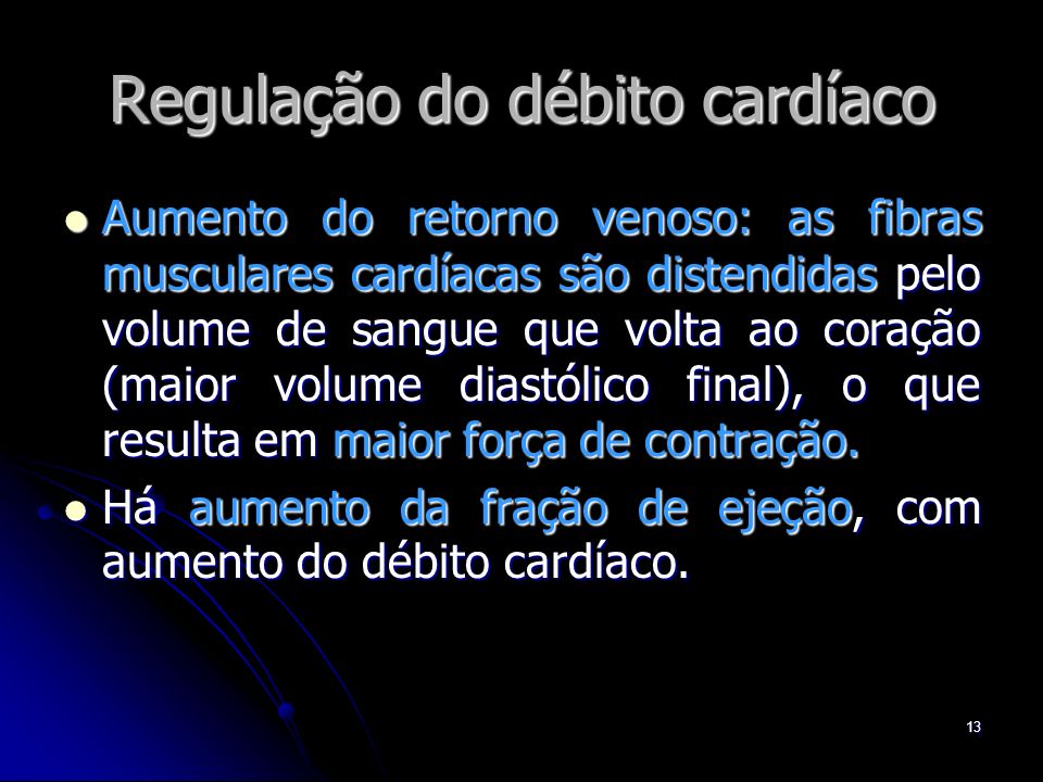 Regulação do débito cardíaco