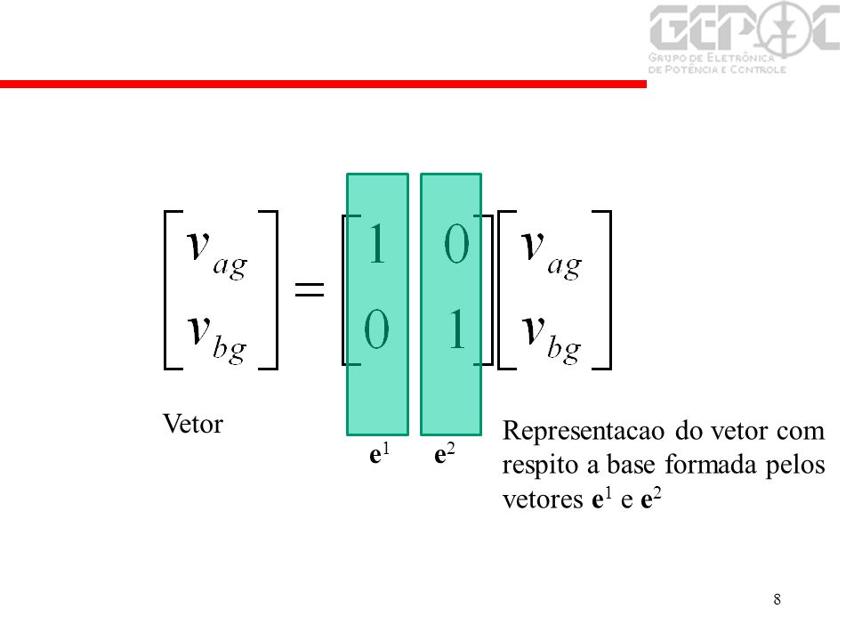 Vetor Representacao do vetor com respito a base formada pelos vetores e1 e e2 e1 e2