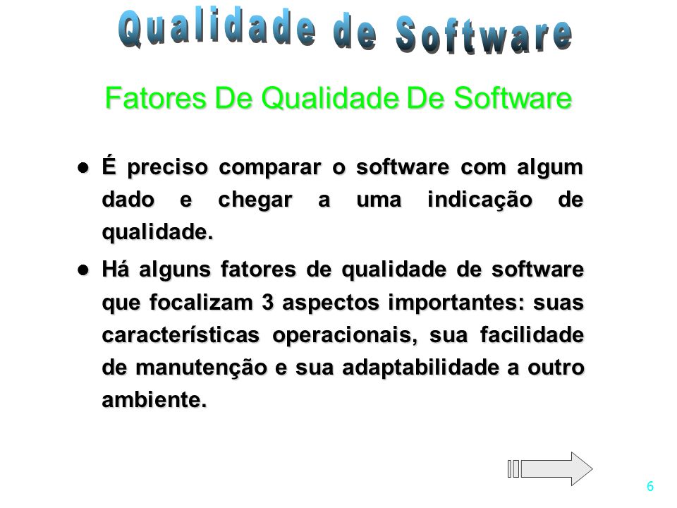 Fatores De Qualidade De Software