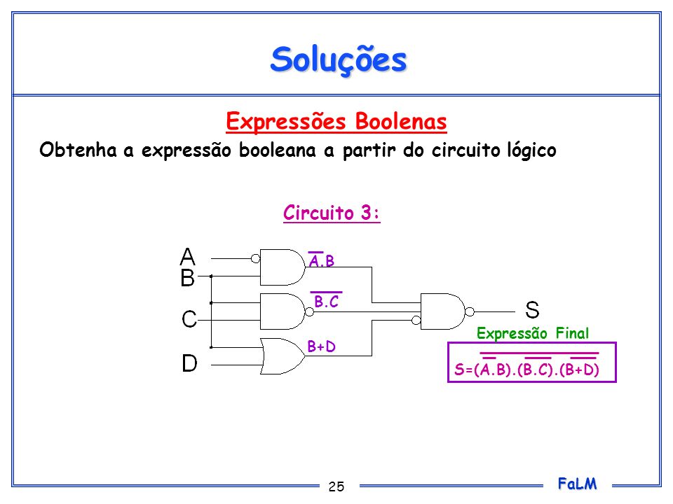Soluções Expressões Boolenas
