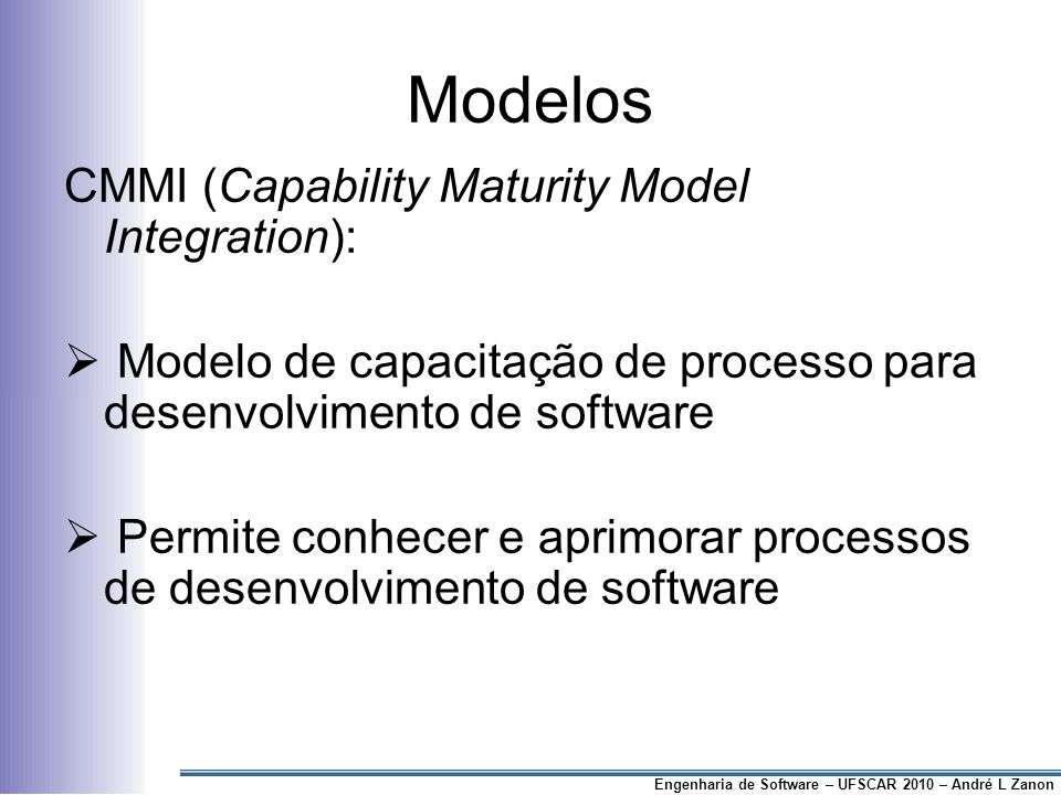 Modelos CMMI (Capability Maturity Model Integration):
