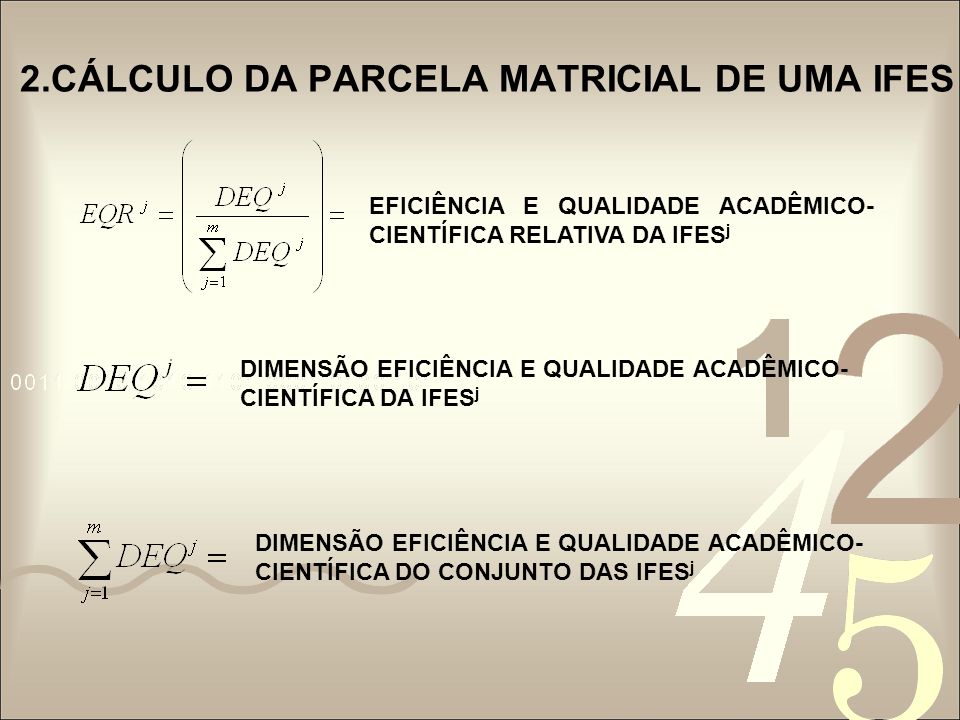 2.CÁLCULO DA PARCELA MATRICIAL DE UMA IFES