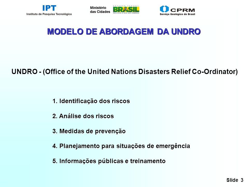 UNDRO - (Office of the United Nations Disasters Relief Co-Ordinator)