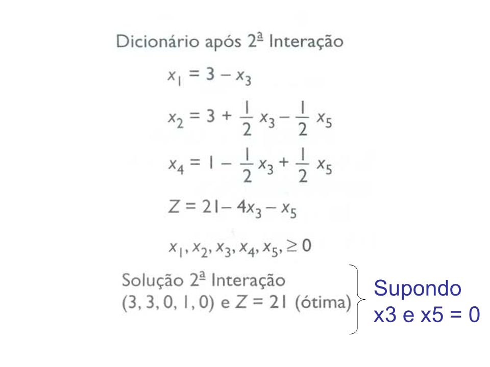 Supondo x3 e x5 = 0