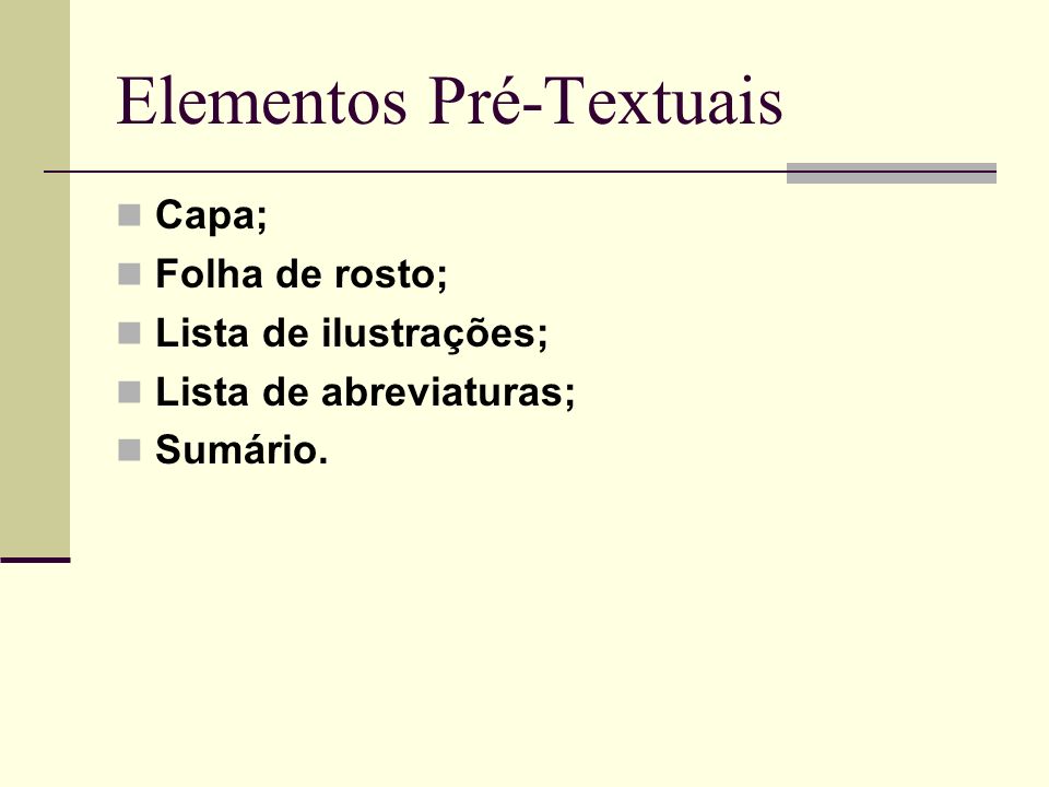 Elementos Pré-Textuais