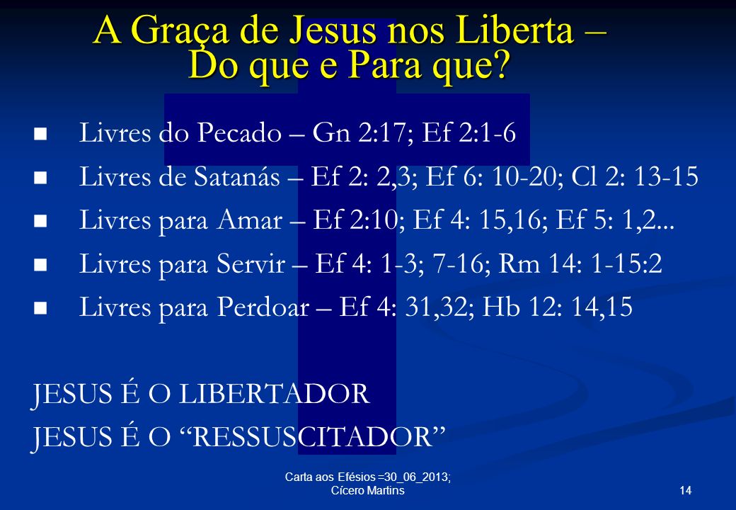 A Graça de Jesus nos Liberta –