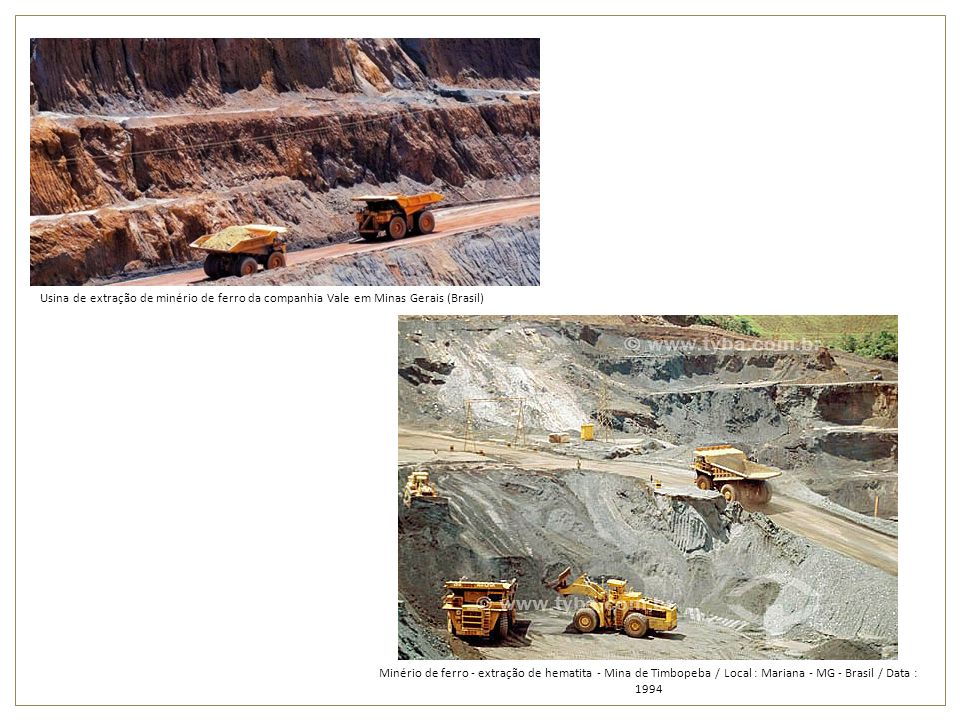 Usina de extração de minério de ferro da companhia Vale em Minas Gerais (Brasil)