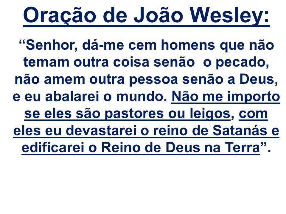 Oração de João Wesley: